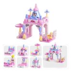 Set de Constructie Castelul Printesei 6in1, Embo, Multiple Variante de Asamblare, 131 de Piese, Multicolor