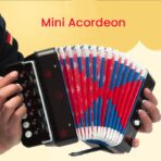 Acordeon Pentru Copii, Embo, Acordeon Jucarie pentru Educatie Timpurie, 7 butoane 2 bass, Acordeon Instrument Muzical pentru Copii, 18 x 17 x 10 cm, Negru - imagine 5