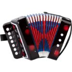 Acordeon Pentru Copii, Embo, Acordeon Jucarie pentru Educatie Timpurie, 7 butoane 2 bass, Acordeon Instrument Muzical pentru Copii, 18 x 17 x 10 cm, Negru