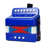 Acordeon Pentru Copii, Embo, Acordeon Jucarie pentru Educatie Timpurie, 7 butoane 2 bass, Acordeon Instrument Muzical pentru Copii, 18 x 17 x 10 cm, Albastru
