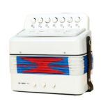 Acordeon Pentru Copii, Embo, Acordeon Jucarie pentru Educatie Timpurie, 7 butoane 2 bass, Acordeon Instrument Muzical pentru Copii, 18 x 17 x 10 cm, Alb