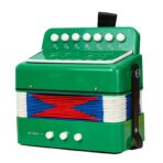 Acordeon Pentru Copii, Embo, Acordeon Jucarie pentru Educatie Timpurie, 7 butoane 2 bass, Acordeon Instrument Muzical pentru Copii, 18 x 17 x 10 cm, Verde