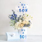 Sticker Autocolant, Embo, Tematica Gender Reveal, Model Scris It's a Boy, 19.5x27.5 cm, Albastru - imagine 3