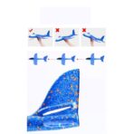 Avion Planor cu Pilot, Embo, Din Polistiren, Cu Lumini in Cabina Pilotului, Lungime 47 cm, Albastru - imagine 7
