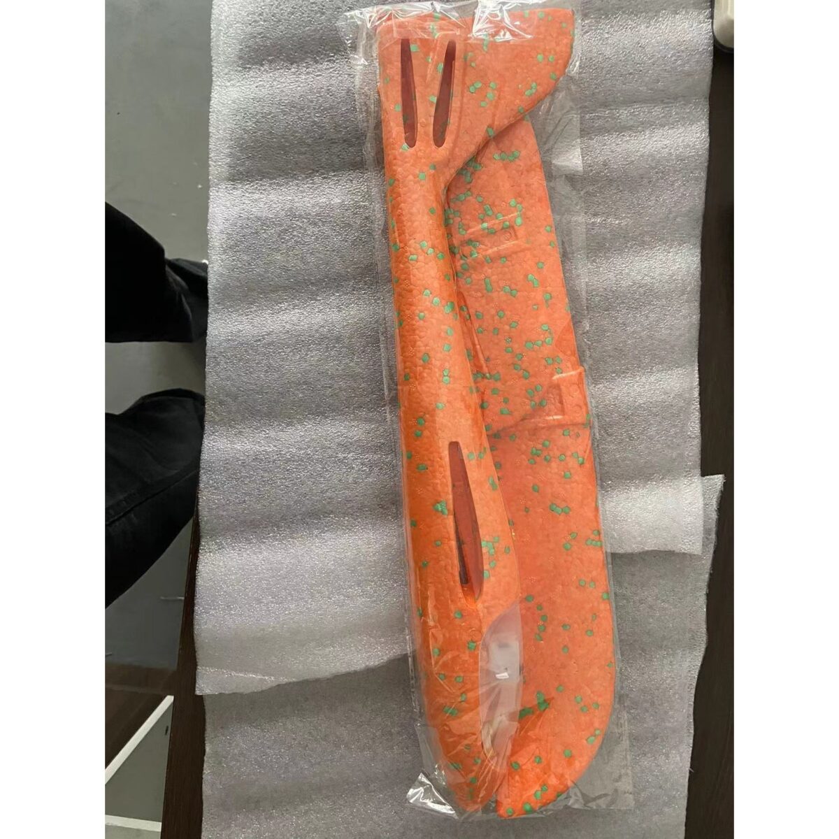 Avion Planor cu Pilot, Embo, Din Polistiren, Cu Lumini in Cabina Pilotului, Lungime 47 cm, Portocaliu - imagine 6