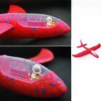 Avion Planor cu Pilot, Embo, Din Polistiren, Cu Lumini in Cabina Pilotului, Lungime 47 cm, Rosu - imagine 4