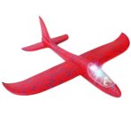 Avion Planor cu Pilot, Embo, Din Polistiren, Cu Lumini in Cabina Pilotului, Lungime 47 cm, Rosu