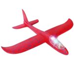 Avion Planor cu Pilot, Embo, Din Polistiren, Cu Lumini in Cabina Pilotului, Lungime 47 cm, Rosu