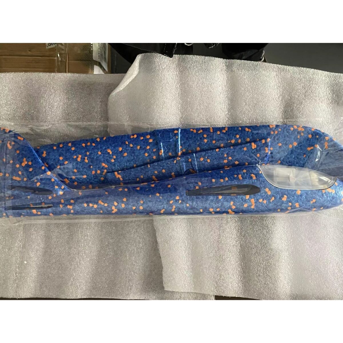 Avion Planor cu Pilot, Embo, Din Polistiren, Cu Lumini pe Toata Lungimea, 47 cm, Albastru - imagine 5