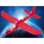 Avion Planor cu Pilot, Embo, Din Polistiren, Cu Lumini pe Toata Lungimea, 47 cm, Rosu - imagine 5