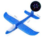 Avion Planor Embo, cu Lumini pe Toata Lungimea, din Poliester, 48 cm, Albastru - imagine 2