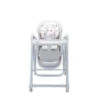 Scaun de Masa pentru Bebelusi si Copii, Embo, Tavita si Husa Detasabile, Multifuncțional, Stabil, Centura de Siguranta, Inaltime Ajustabila, Spatar Reglabil Moale, Balansoar, de la 6 Luni, Gri - imagine 5