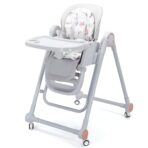 Scaun de Masa pentru Bebelusi si Copii, Embo, Tavita si Husa Detasabile, Multifuncțional, Stabil, Centura de Siguranta, Inaltime Ajustabila, Spatar Reglabil Moale, Balansoar, de la 6 Luni, Gri - imagine 7