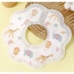 Set 10 Bavete de Unica Folosinta, Embo, Model Animalute, pentru Bebelusi, Alb Gri