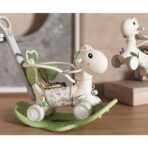 Balansoar pentru Copii, Embo, 3in1, cu Spatar si Bara de Siguranta, Maner cu Cos de Basket, Tava de Masa, 80 x 43 x 83 cm, din Plastic, + 3 Ani, Verde - imagine 2