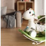 Balansoar pentru Copii, Embo, 3in1, cu Spatar si Bara de Siguranta, Maner cu Cos de Basket, Tava de Masa, 80 x 43 x 83 cm, din Plastic, + 3 Ani, Verde - imagine 3