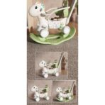 Balansoar pentru Copii, Embo, 3in1, cu Spatar si Bara de Siguranta, Maner cu Cos de Basket, Tava de Masa, 80 x 43 x 83 cm, din Plastic, + 3 Ani, Verde - imagine 4