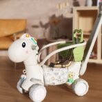Balansoar pentru Copii, Embo, 3in1, cu Spatar si Bara de Siguranta, Maner cu Cos de Basket, Tava de Masa, 80 x 43 x 83 cm, din Plastic, + 3 Ani, Verde - imagine 6