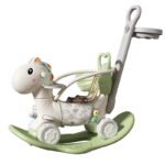 Balansoar pentru Copii, Embo, 3in1, cu Spatar si Bara de Siguranta, Maner cu Cos de Basket, Tava de Masa, 80 x 43 x 83 cm, din Plastic, + 3 Ani, Verde
