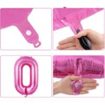 Balon din Folie Embo, Cifra 0, 81 cm, Pentru Aer sau Heliu, Bulk, Mov - imagine 3