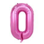 Balon din Folie Embo, Cifra 0, 81 cm, Pentru Aer sau Heliu, Bulk, Mov