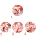 Balon din Folie Embo, Cifra 6, 81 cm, Pentru Aer sau Heliu, Bulk, Roz Auriu - imagine 3