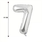 Balon din Folie Embo, Cifra 7, 81 cm, Pentru Aer sau Heliu, Bulk, Argintiu - imagine 4