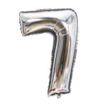 Balon din Folie Embo, Cifra 7, 81 cm, Pentru Aer sau Heliu, Bulk, Argintiu