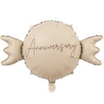 Balon din Folie Metalizata, Embo, Figurina Animata, Model Bombonica Aniversara, 69 x 49.5 cm, Ambalaj Individual, Pai Inclus, Umflare cu Aer sau Heliu, Maro