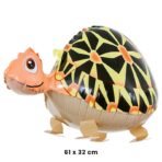 Balon din Folie Metalizata, Embo, Figurina Animata, Model Broasca Testoasa, 61x32 cm, Ambalaj Individual, Pai Inclus, Umflare cu Aer sau Heliu, Multicolor - imagine 2