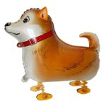 Balon din Folie Metalizata, Embo, Figurina Animata, Model Catel, 59x44 cm, Ambalaj Individual, Pai Inclus, Umflare cu Aer sau Heliu, Maro inchis