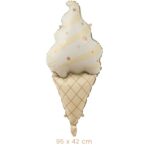 Balon din Folie Metalizata, Embo, Figurina Animata, Model Inghetata, 95 x 42 cm, Ambalaj Individual, Pai Inclus, Umflare cu Aer sau Heliu, Maro - imagine 2