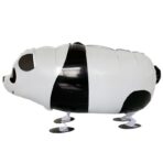 Balon din Folie Metalizata, Embo, Figurina Animata, Model Panda, 74x42 cm, Ambalaj Individual, Pai Inclus, Umflare cu Aer sau Heliu, Alb-negru