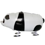 Balon din Folie Metalizata, Embo, Figurina Animata, Model Panda, 74x42 cm, Ambalaj Individual, Pai Inclus, Umflare cu Aer sau Heliu, Alb-negru