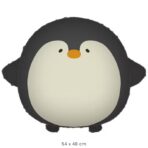 Balon din Folie Metalizata, Embo, Figurina Animata, Model Pinguin, 54 x 48 cm, Ambalaj Individual, Pai Inclus, Umflare cu Aer sau Heliu, Negru - imagine 2