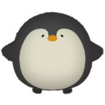 Balon din Folie Metalizata, Embo, Figurina Animata, Model Pinguin, 54 x 48 cm, Ambalaj Individual, Pai Inclus, Umflare cu Aer sau Heliu, Negru