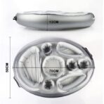 Bar gonflabil/Suport de pahare plutitor, Embo, cu 8 compartimente, pompa inclusa, PVC, Gri, 25x18,5x4 cm - imagine 7