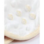 Baveta Tip Floare, Embo, din Bumbac, pentru Copii 0-12 Luni, Rezistenta la apa, cu Capse, Model cu Ursuleti, 26 x 29 cm, Crem - imagine 3