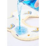 Baveta Tip Floare, Embo, din Bumbac, pentru Copii 0-12 Luni, Rezistenta la apa, cu Capse, Model Curcubeu, 26 x 29 cm, Alb - imagine 5