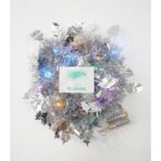 Beteala Craciun cu LED, Argintie, model cu frunze, 2 m x 6 cm, PVC, Sir, Artificiala, Embo - imagine 4