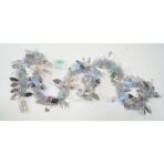 Beteala Craciun cu LED, Argintie, model cu frunze, 2 m x 6 cm, PVC, Sir, Artificiala, Embo - imagine 5