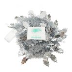 Beteala Craciun cu LED, Argintie, model cu frunze, 2 m x 6 cm, PVC, Sir, Artificiala, Embo