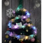 Beteala Craciun cu LED, Argintie, model cu fulgi de nea, 2 m x 5 cm, PVC, Sir, Artificiala, Embo - imagine 2