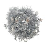 Beteala Craciun cu LED, Argintie, model cu fulgi de nea, 2 m x 5 cm, PVC, Sir, Artificiala, Embo