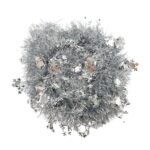 Beteala Craciun cu LED, Argintie, model cu fulgi de nea, 2 m x 5 cm, PVC, Sir, Artificiala, Embo