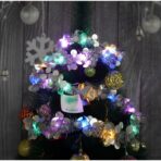 Beteala Craciun cu LED, Argintie, model cu paiete rotunde, 2 m x 5 cm, PVC, Sir, Artificiala, Embo - imagine 2