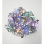 Beteala Craciun cu LED, Argintie, model cu paiete rotunde, 2 m x 5 cm, PVC, Sir, Artificiala, Embo - imagine 4