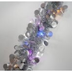 Beteala Craciun cu LED, Argintie, model cu paiete rotunde, 2 m x 5 cm, PVC, Sir, Artificiala, Embo - imagine 5