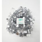 Beteala Craciun cu LED, Argintie, model cu paiete rotunde, 2 m x 5 cm, PVC, Sir, Artificiala, Embo - imagine 6