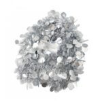 Beteala Craciun cu LED, Argintie, model cu paiete rotunde, 2 m x 5 cm, PVC, Sir, Artificiala, Embo